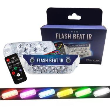 Imagem de Kit 2 Strobos Ritmico Beat Farol Rgb Automotivo 9w Com Controle Pisca 