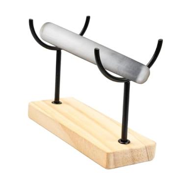 Imagem de KiBcsLic Suporte para pulseira de selenita, suporte para joias, relógios, presente, organizador versátil para exposição em lojas de, feiras de negócios, Preto Altura 10cm