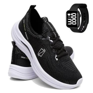 Imagem de Kit Tênis Masculino Para Corrida e Academia Super Leve e Macio e Relógio-Masculino