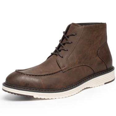 Imagem de CGRRBW Bota Chukka masculina clássica, casual, cano médio, mocassim, Marrom, 42