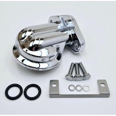 Imagem de Kit de montagem de filtro de óleo cromado para Harley Twin Cam Electra Glide FLHT, Road Glide FLTR, Street Glide FLHX, Road King FLHR, Softail FXST/FLST e Dyna FXD 1999-2005 - Substitui HD # 26321-99A