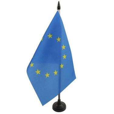 Imagem de Bandeira de Mesa União Europeia 14x21 cm com Pedestal Decorativo - no-