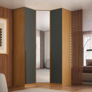 Imagem de Guarda-roupa de Canto com Espelho 3 Portas Altezza - Belmax