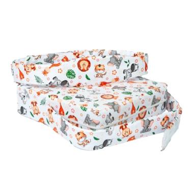 Imagem de Almofada Assento de Elevação Infantil, PVC Impermeável, com Cinto de Segurança, Portátil, para Crianças 6 Meses a 7 Anos (Laranja Safari)
