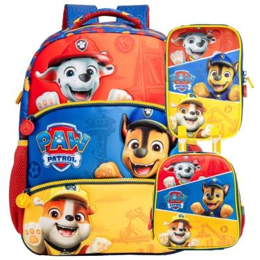 Imagem de Kit Mochila De Costas Infantil Patrulha Canina Xeryus 3D Lancheira Térmica Estojo Escola