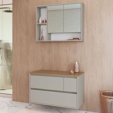 Imagem de Armário de Banheiro Belarus 4 Portas 1 Gaveta com Espelho Arenas - Art In Móveis