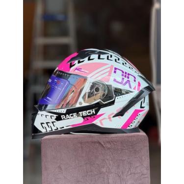 Imagem de CAPACETE RACE TECH VOLT NINJA WHITE E PINK (White - Pink, 57 - 58)
