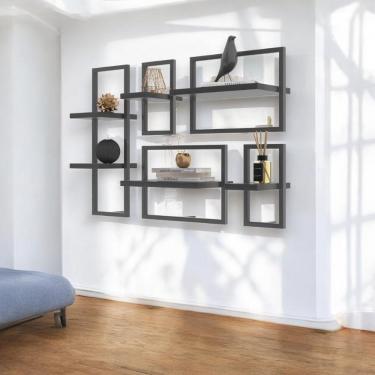 Imagem de Conjunto 6 Prateleiras Industrial Preto - Pleno