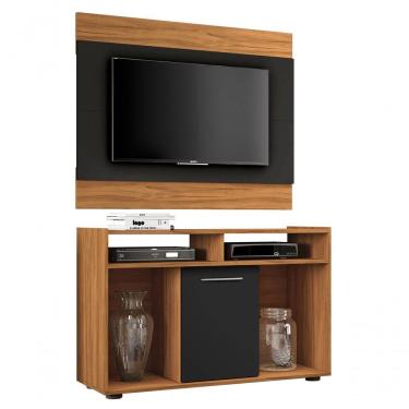 Imagem de Rack Com Painel Show Freijó Com Preto - Notável