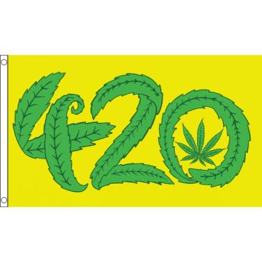 Imagem de AZ FLAG - Bandeira de maconha 420-3 x 5 pés - Poliéster 100D É 4,20 O Clock Banner com dois ilhós de metal - Resistente ao desbotamento - Cores vivas - 9,5 m x 1,5 m - 150 x 90 cm