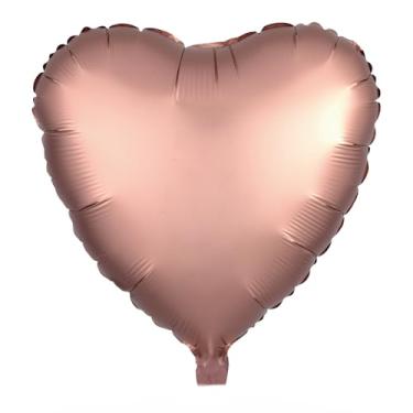 Imagem de BALAO CROMADO CORACAO C/CANUDO ROSE GOLD 18"