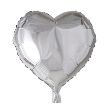 Imagem de BALAO METALIZADO CORACAO C/CANUDO PRATA 18 "