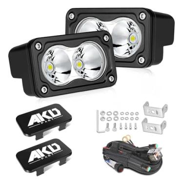 Imagem de AKD Part Cápsulas de LED de 7,6 cm 40 W CREE Spot LED com chicote de fiação e capas pretas, faróis de neblina pequenos off-road, 2 pacotes para caminhões, motocicletas, UTV, ATV, SUV, bicicleta suja