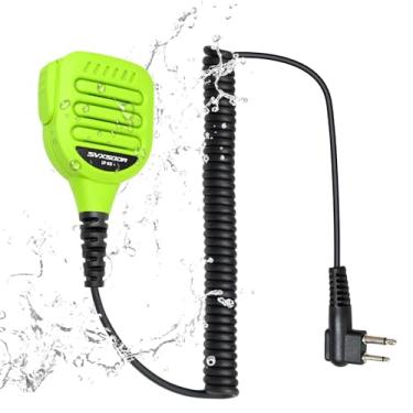 Imagem de Microfone universal de alto-falante de ombro de 2 pinos compatível com rádios Motorola série CP/CLS/RDU/RMU/PR400, clipe seguro, botão PTT, áudio transparente para uso profissional (verde)