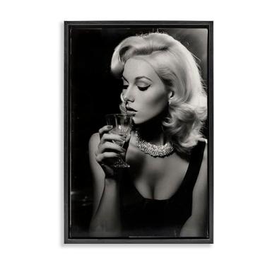 Imagem de Stupell Industries Classic Woman & Martini Gray Floater Canvas Wall Art, design by Decent Exposures, 25 x 17