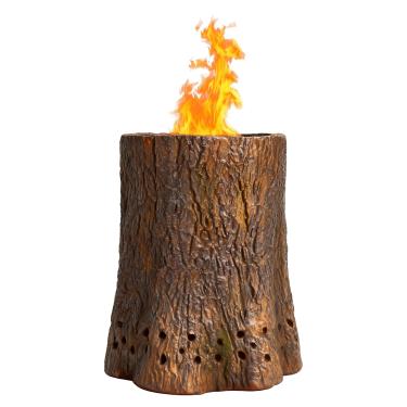 Imagem de Fogueira sem fumaça de 53 cm, fogão sem fumaça para acampamento, ao ar livre e pátio, alimentado por pellets de madeira ou lenha, vem com acabamento externo colorido de madeira