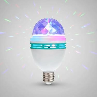 Imagem de Lâmpada LED Rotativa 3W Bivolt Com Efeito Giratório Colorido Festas Decoração Iluminação Ambiente