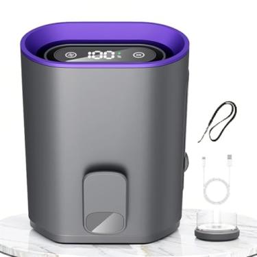 Imagem de Ventilador de mesa 100 velocidades de mini ventiladores portáteis ajustáveis com visor LED e lanterna para caminhadas na área externa (cinza)