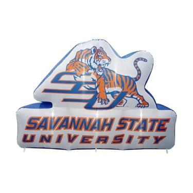 Imagem de FANMATS Mascote inflável HBCU Savannah State Tigers - Exibição inflável autoinflável, ventilador e cordões embutidos, logotipo oficial da equipe - mostre seu espírito durante todo o ano