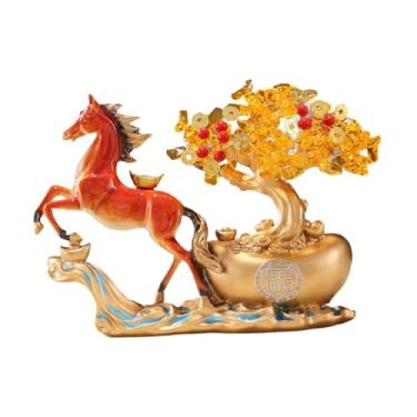 Imagem de Baoblaze Estatueta de Cavalo para Coleção de Mesa, Escultura Animal, Estátua de Resina para Quarto, Escritório, Lareira, Casa de Campo ou Estante de Livros, Vermelho