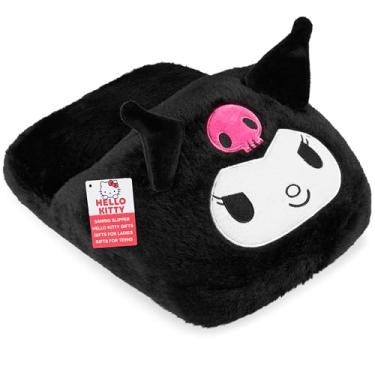 Imagem de Get Trend Hello Kitty Sanrio Kuromi Aquecedor de Pés Sem Energia Chinelos de Pelúcia Almofadas de Aquecimento Femininas para Pés e Dedos Frios, Presentes para Mulheres Adolescentes (Kuromi Preto)