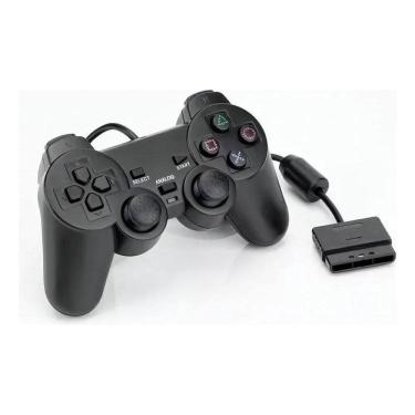 Imagem de 2X Controle Para Ps2 Dualshock Com Fio E Analógico Shi Cor P