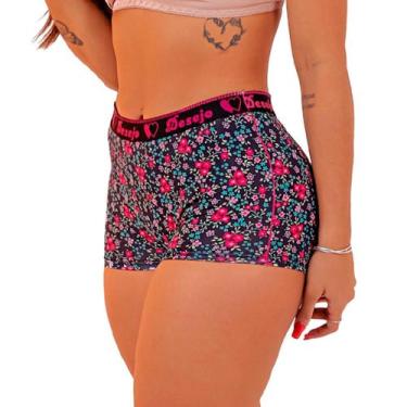 Imagem de kit 5 calçinha boxer cueca box feminina shortinho lingerie de microfib