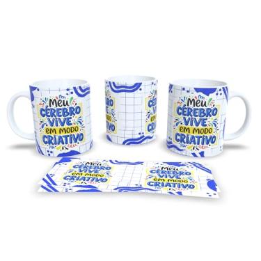 Imagem de Caneca Branca com Frase Motivacional, Arco-Íris Colorido, Design Decorativo com Corações, Cerâmica (22821)