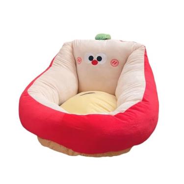 Imagem de ＫＬＫＣＭＳ Almofada Kawaii para Cadeira, Confortável, Decorativa, Divertida, Macia, para Chão, Assento de Pelúcia, Ideal para Sala de Jogos, Quarto, Vermelho