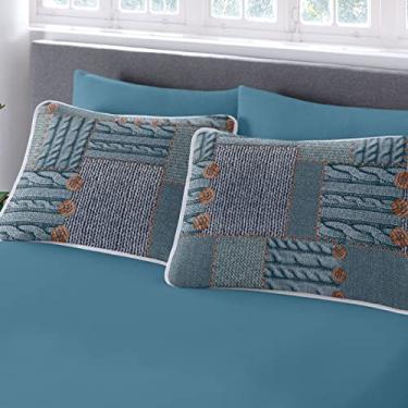 Imagem de Jogo de Cama King em Malha 100% Algodão 3 Peças Estampa Artesanal Nevada Vivaldi