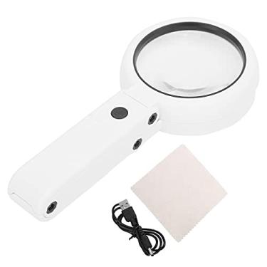 Imagem de Lupas com luz de alta ampliação Lente óptica acrílica Lupa portátil empilhável para idosos lendo Solda Inspeção de joias Material ABS 19,3 x 2,6 x 8,8 cm