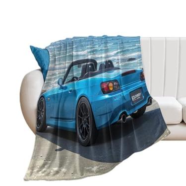 Imagem de HouLaiZhe Cobertor super macio de flanela JDM carro S2000 estático à beira-mar cobertores refrescantes leves para sofá-cama cadeira sofá carro viagem ao ar livre leve quente 101,6 cm x 127 cm