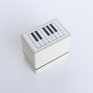 Imagem de Carimbo de autotinta de teclas de piano, carimbo de plástico de 3 cm x 5 cm com tinta preta para professores de música, sala de aula, agenda, diário, artesanato DIY, confecção de cartões, escritório