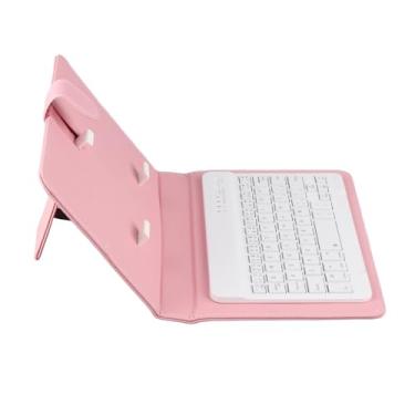 Imagem de Tnfeeon Capa Com Teclado, Capa Flip Universal Sem Fio Com Suporte para Celular e Teclado Magnético Removível para Dispositivos Móveis de 4,5 a 6,8 polegadas. (PINK)