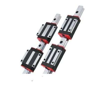 Imagem de Kit de guias lineares 2 peças HGR25 comprimento 550mm-2000 mm trilhos lineares + 4 peças HGH25CA / HGW25CC carruagens de bloco para roteador CNC (2 trilhos 4 HGW25CC, 1600 mm)