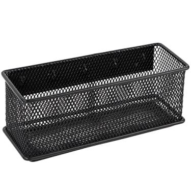 Imagem de Ganydet Cesta magnética preta de 16 cm x 6 cm x 6 cm para geladeira, organizador magnético para acessórios de escritório em casa, cesta magnética para quadro branco