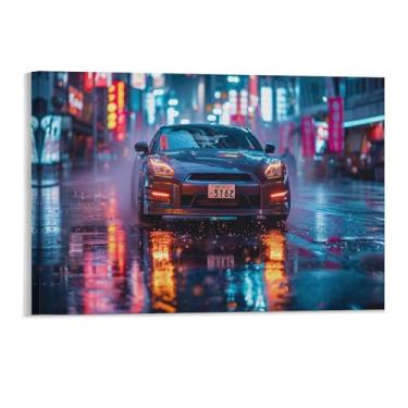 Imagem de HouLaiZhe R32 Night Neon Classic Posters Canvas Wall Aesthetic Room Decor Wall Painting Prints Gallery Room Wall Decor para quarto, sala de estar, escritório, 28 x 43 cm