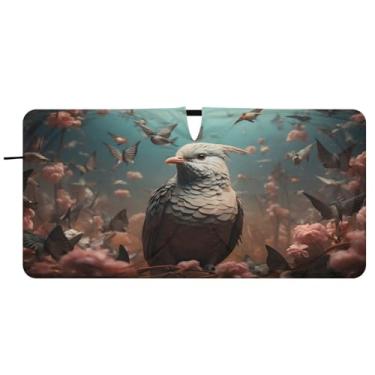 Imagem de CEBUGI Para-brisa de carro dobrável para-sol sombra fotomontagem animal surreal cortinas de janela de carro guarda-chuva para-brisa frontal para-sol para acessórios de carro legal bloqueador solar