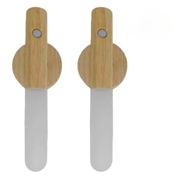 Imagem de KIT2 Arandela de Parede LED Recarregável Sensor Movimento Madeira Magnética Sem Fio Luz Noturna Quarto Sala, Luz Noturna Automática para Quarto, Corredor e Guarda-Roupa(Escuro-2 peça)