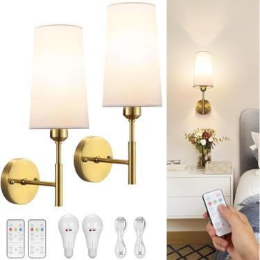 Imagem de Luminária de parede longa, curva e decorativa, LED, preta, linear, regulável com controle remoto, arandela redonda com 2 lâmpadas, estilo art déco, luminária de cabeceira, 3000K-6000K, 100 c