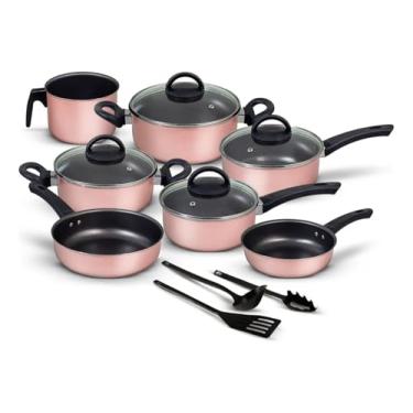 Imagem de Conjunto Panelas Antiaderente 10 Peças Teflon (Rose)