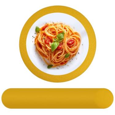 Imagem de Tomeurperf 100 peças de jogo americano de papel dourado, 33 cm, jogo americano descartável, mesa redonda, tapetes decorativos para festa de aniversário, banquete de casamento - dourado