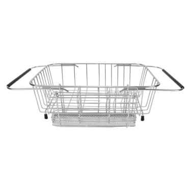 Imagem de Zerodis Rack de Prato para Pia de Cozinha, Rack de Secagem de Prato de Aço Inoxidável Suporte de Armazenamento de Placa Expansível Borracha Antiderrapante Proteger Bancadas Prateleira