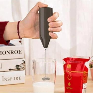 Imagem de Mini Batedor Elétrico Mixer Portátil Recarregável USB - Para Claras de Ovos, Leite, Café e Shakes, Aço Inox