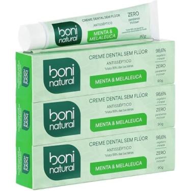 Imagem de Creme Dental Boni Natural Menta Melaleuca Sem Flúor 90g 3 Un