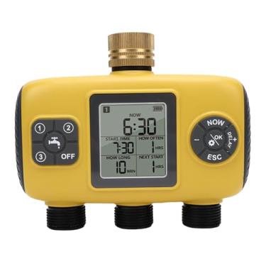 Imagem de GLOGLOW Temporizador de Aspersão de 3 Zonas Com Entrada de Latão, de Irrigação Manual Automático Programável para Irrigação de Grandes Jardins Gramados, Função de Retardo de Chuva IPX5 à Prova