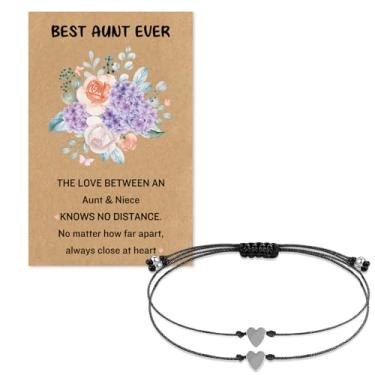 Imagem de Dayofun Presentes para tia - Pulseira de presente de sobrinha para o Dia das Mães, aniversário, Natal, Dia dos Namorados, 18cm, Sem Pedra Preciosa