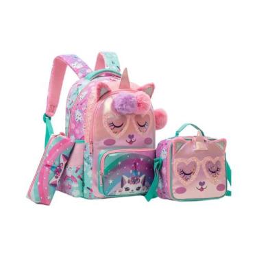 Imagem de Conjunto De Mochila E Lancheira Para Meninas Com 3 Peças, Mochila Infa