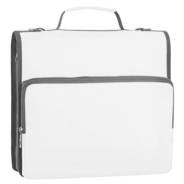 Imagem de Pasta organizadora de fichário escolar com zíper e alça de ombro com alça de ombro com alça de ombro e pasta de portfólio de armazenamento personalizada com alça