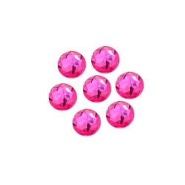 Imagem de Cabochões redondos de 8 mm com borda chanfrada, strass de plástico traseiro plano, pedras de acrílico galvanizadas para joias DIY, arte de unhas, enfeites artesanais (cor 7)